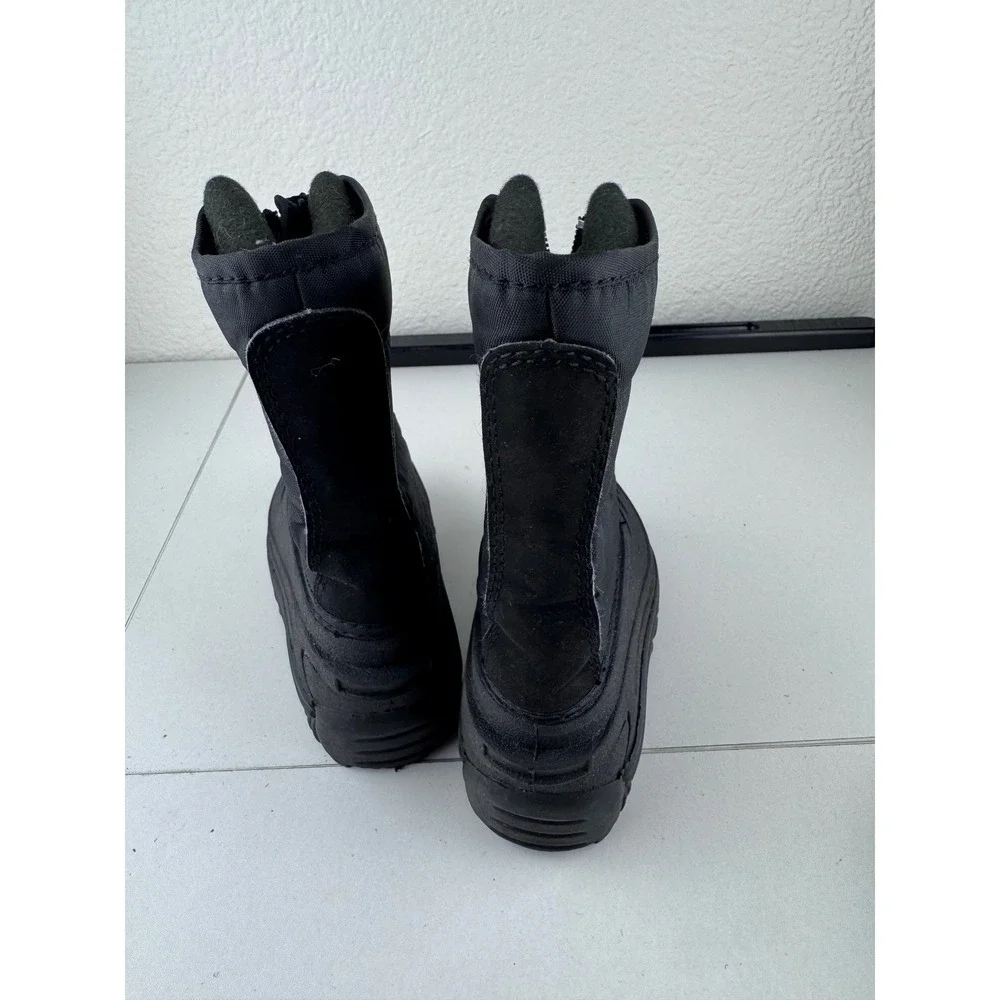 Kids Thermolite Snow Boots Black Zip Up‎ Winter Warm Size 5 Waterproof